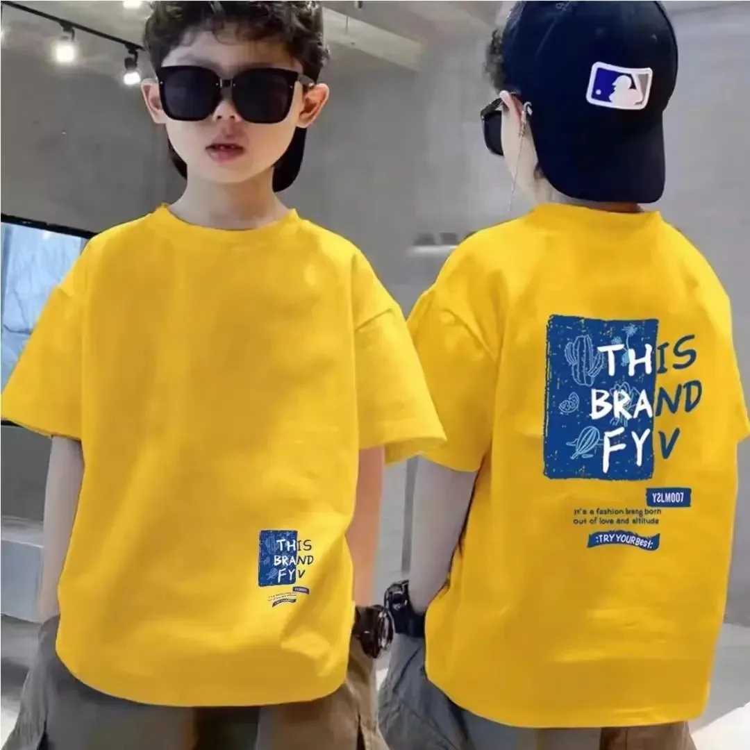 Summer childrens clothing printed T-shirt short sleeved top boys cotton T-shirt O-neck cool childrens fashion shirt free deliveryT250320