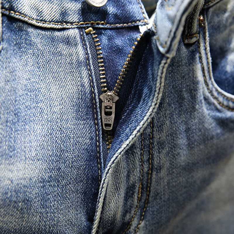 Summer new mens elastic shorts fashionable casual slim fit high-quality elastic denim shorts mens brand clothing W250319