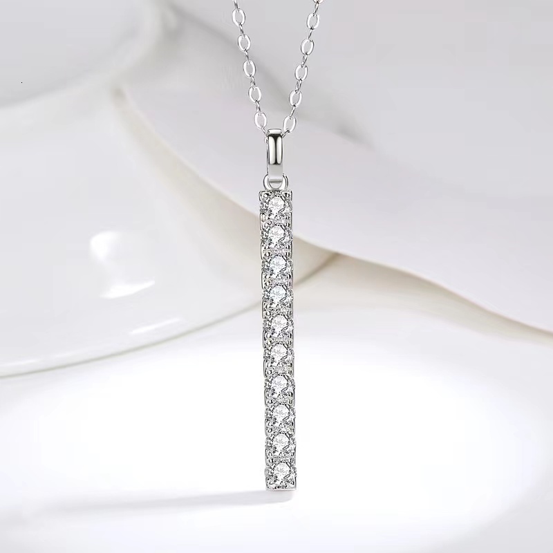 S925 Silver Moissanite Tennis Earrings Necklace White Gold Finish 3mm D Color Moissanite Diamond Stud Earrings Pendant Necklace