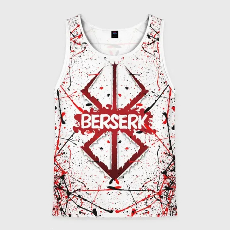Fashion Mens Fitness Tank Top Anime Fury 3D Printed Sleeveless Summer Large Gym Muscle Sports 250320