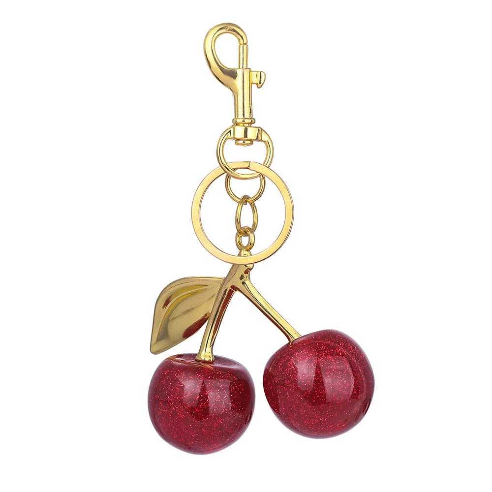 Fashion Delicious Red Cherry Keychain Summer Fruits Cherries Pendant Keyring For Women Men Jewelry Bag Accessories GiftXJ250319