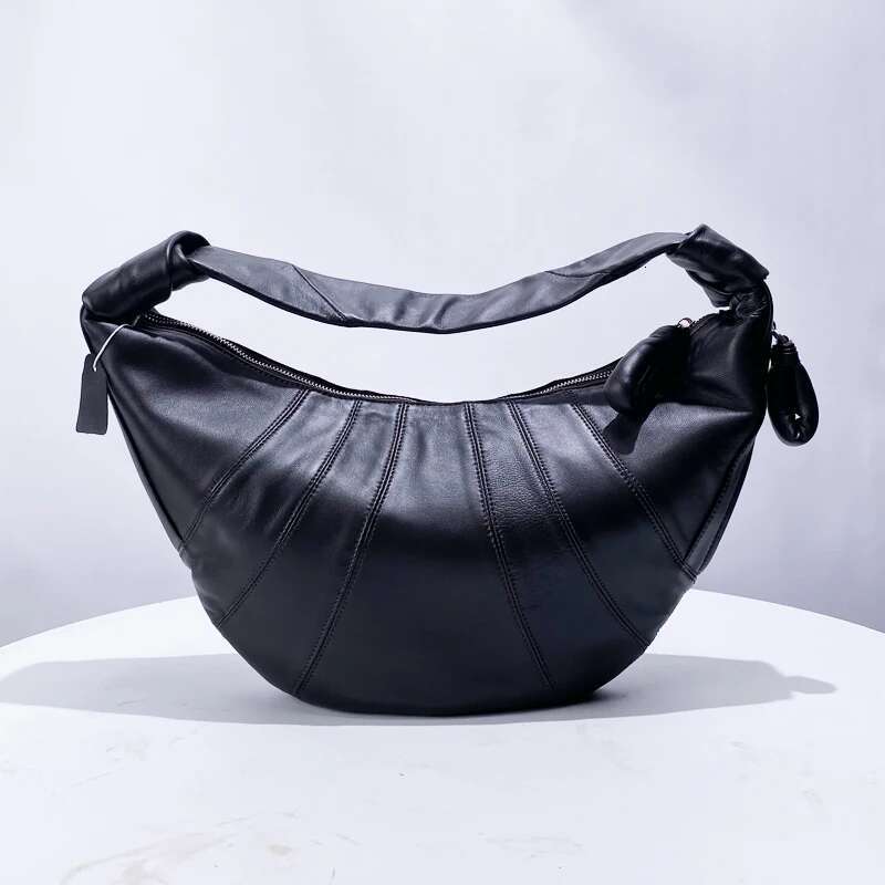 Genuine Leather Sheepskin Bags For Women Designer Handbags Purses 2024 New In Vintage Large Capacity Croissant Shoulder