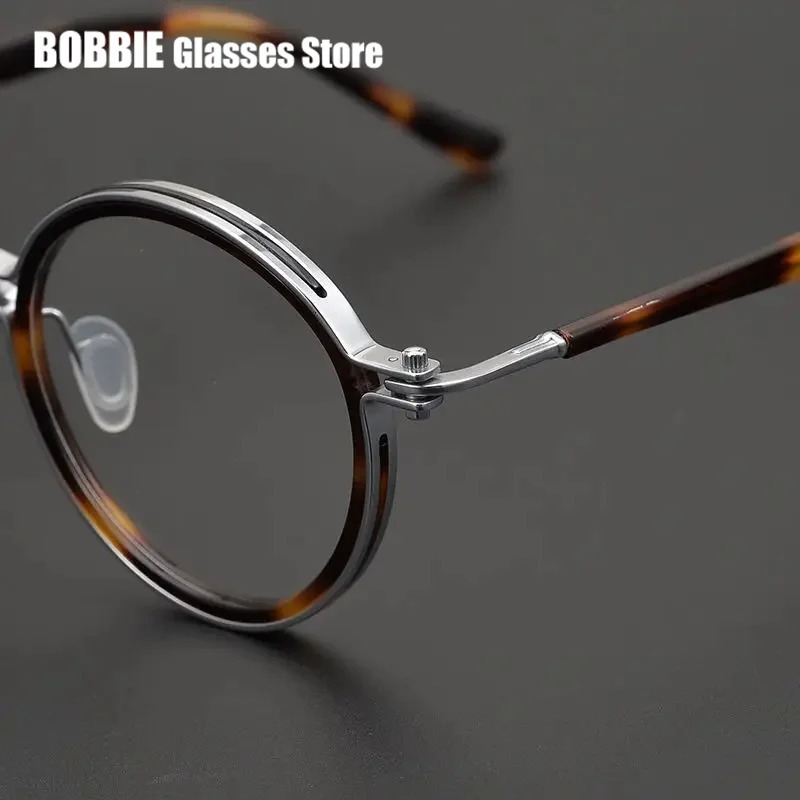 Top Quality Retro Round Glasses Frame Japanese Handmade Ultralight Men Eyeglasses Women Eyewear Acetate Korean Fashion 250228