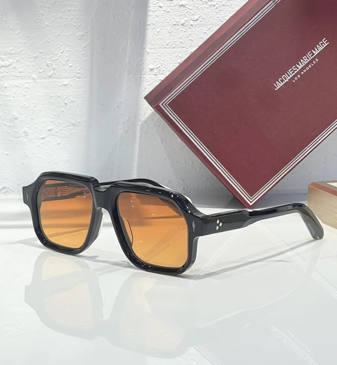 J M M Acetate Designer Sunglasses for Men Women Top Quality Fashion Classic Eyeglasses UV400 Metal Frame Sunglass With Gift Box CHALLENGER SIZE 58-18-146