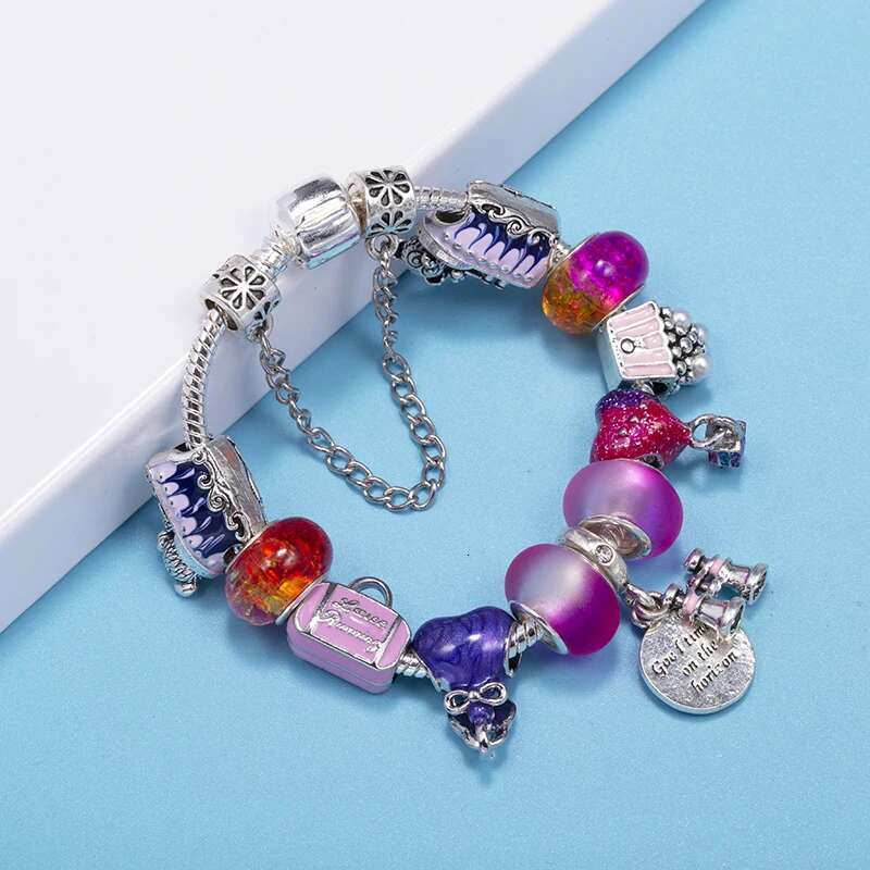 New Trendy Brand Charm Bracelets Fits Popcorn Telescope Beads Bracelets Bangles For Women Kids Bijoux Pulseras Jewelry Gift