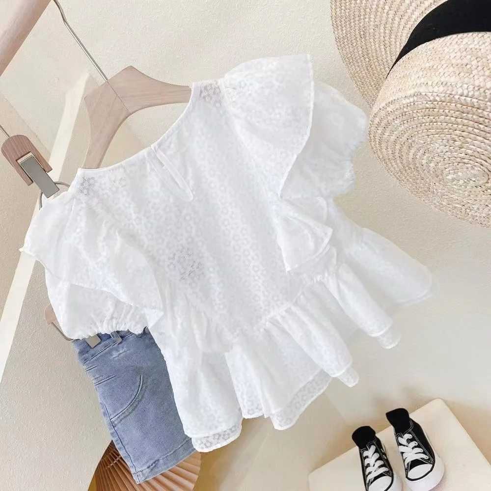 Girls summer T-shirt childrens short sleeved shirt baby T-shirt fashionable childrens clothing setT250320