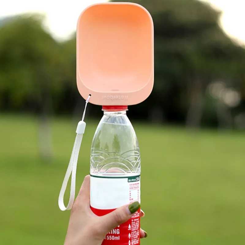 Dog Travel Water Bottle Portable Dog Outdoor Feeding Water Bowl Pets Mineral Water Bottle Connector Walking Dog Supplies Y250319