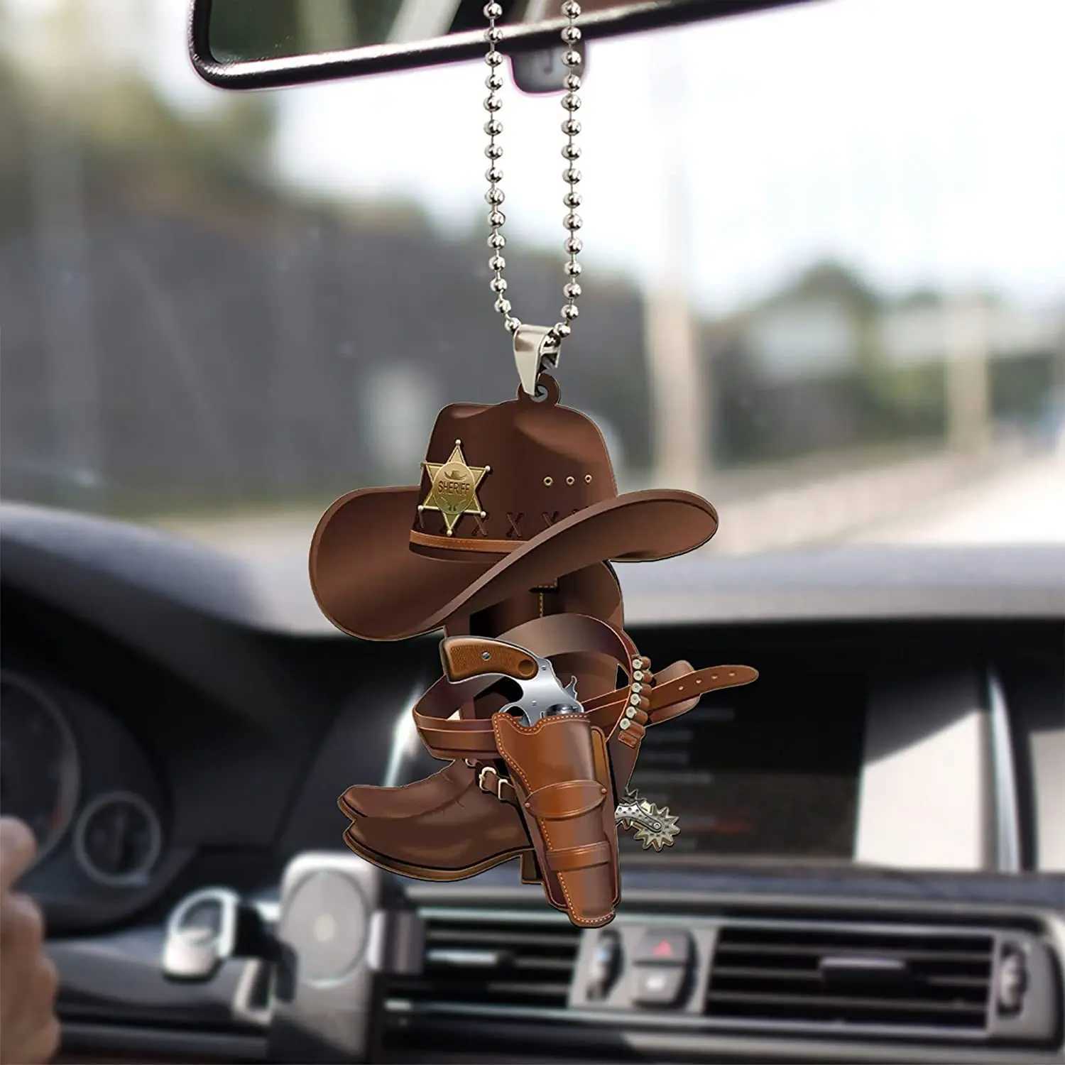 Acrylic Western Cowboy Boots Keychain Felt Hat Boots Texas Farm Saddle Western Backpack Family Party KeychainXJ250319