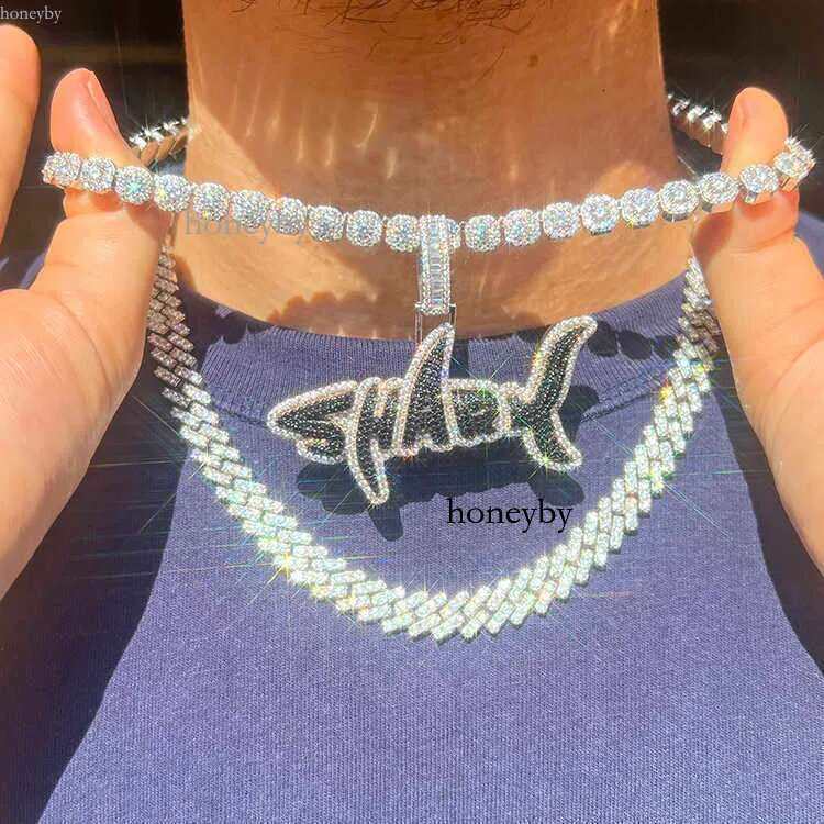 necklace moissanite chain Custom d Vvs Moissanite Dia Cuban k S Sier 8mm 12mm Large Tennis Chain