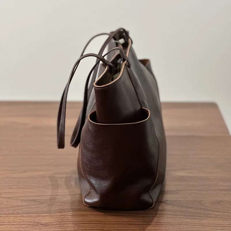 Woman Handbags Vegetable Tanned Cowhide Leather Tote For Women 2024 New High Quality Ladies Shoulder Practical Commuter Bag