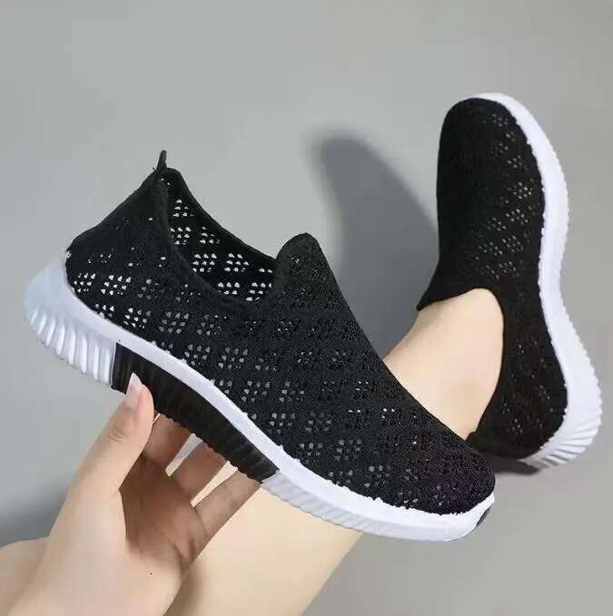 Women's Summer Comfort Ladies Mesh Breathable Sneaker Sock s Light Casual Sports Shoes Flat Women Loaf ers