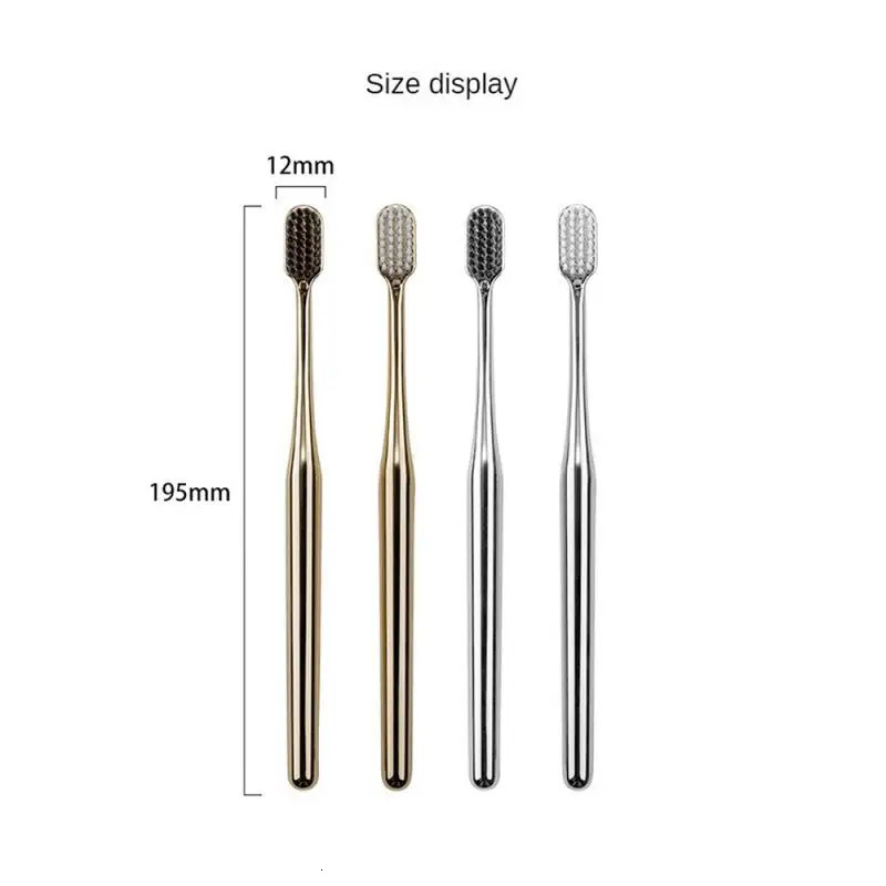 Soft Toothbrush Men Women Adult Tooth Brush Gold Silver Brushes Elegance Gentle Toothbrushes Drop 250320