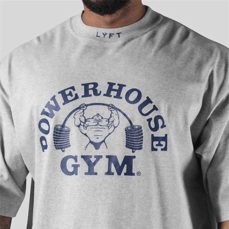 LYFT Mens Running Sports Cotton T-shirt Fitness and Fitness Loose Printed Summer Mens Running Training T-shirt TopT250319