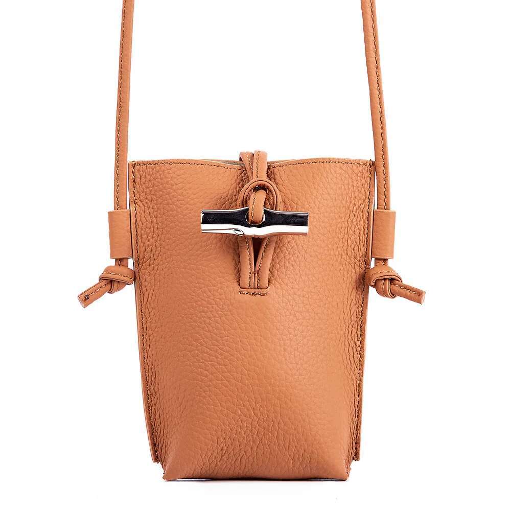 2024 Bamboo Buckle Mobile Phone Cross-Border First Layer Cowhide Lightweight Shoulder Mini Crossbody Bag Female