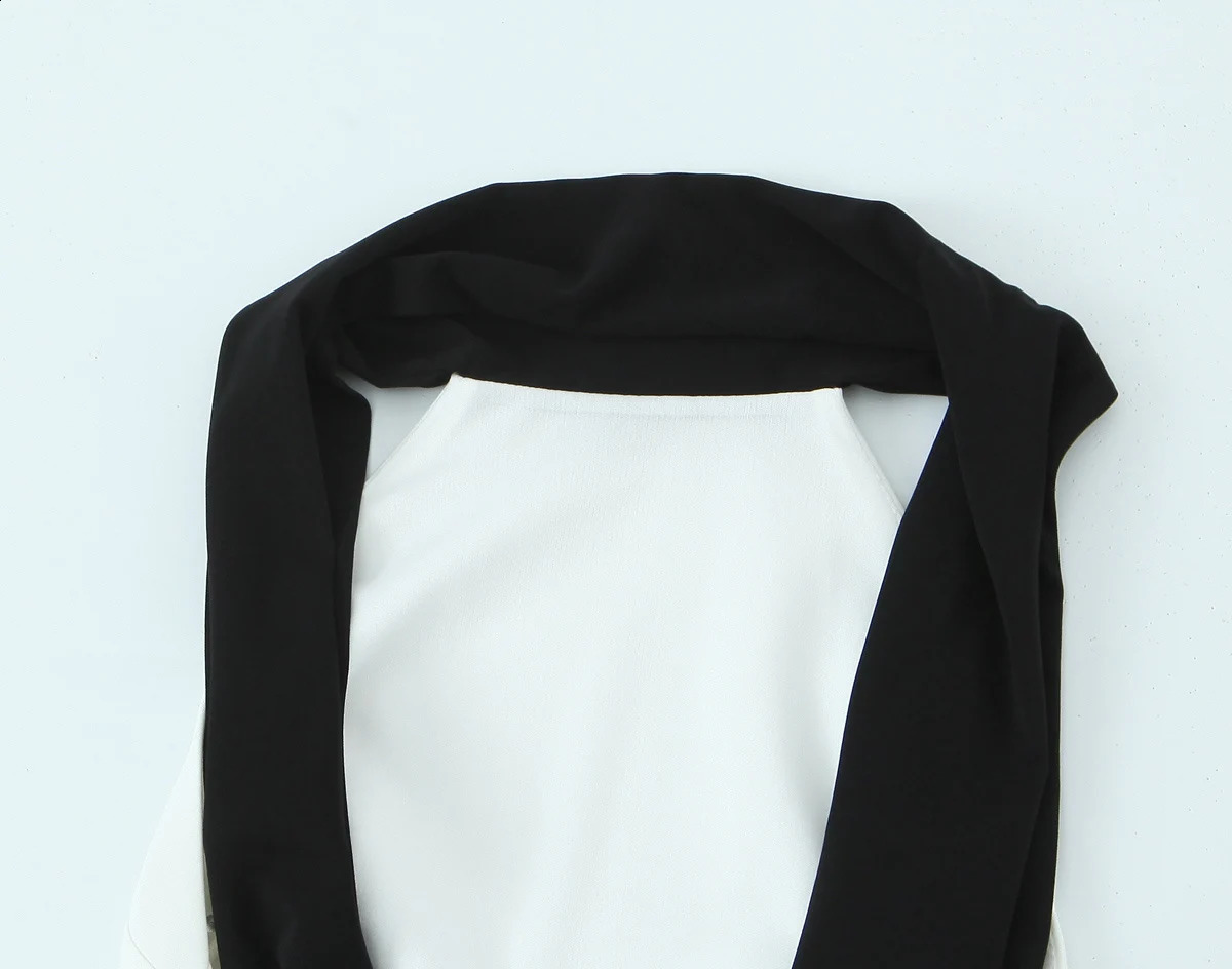 Spring 2025 womens clothing simple style weight loss splicing sleeveless round neck short skirt 250319
