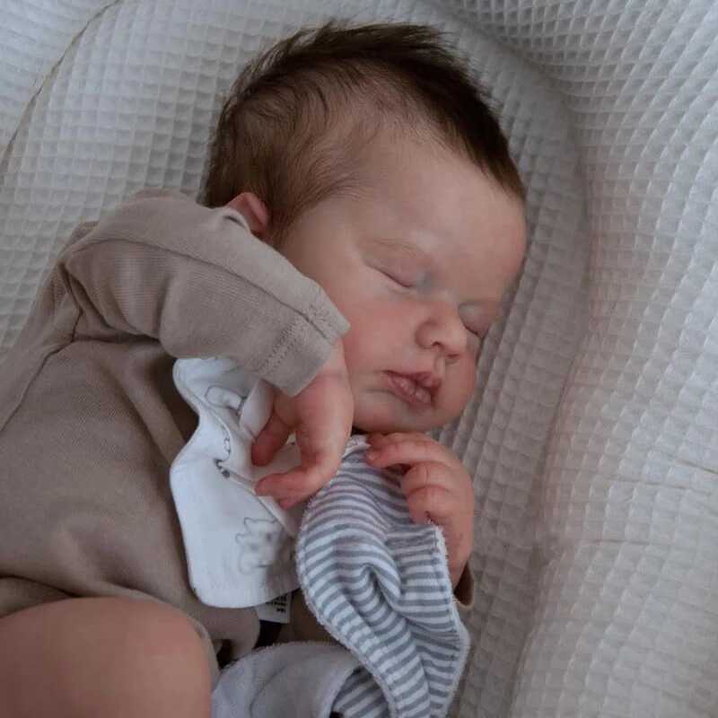 19 inch full-size silicone vinyl regenerated doll for boys Loulou newborn baby size doll 3D skin visible veins high-quality collectible art doll W2503