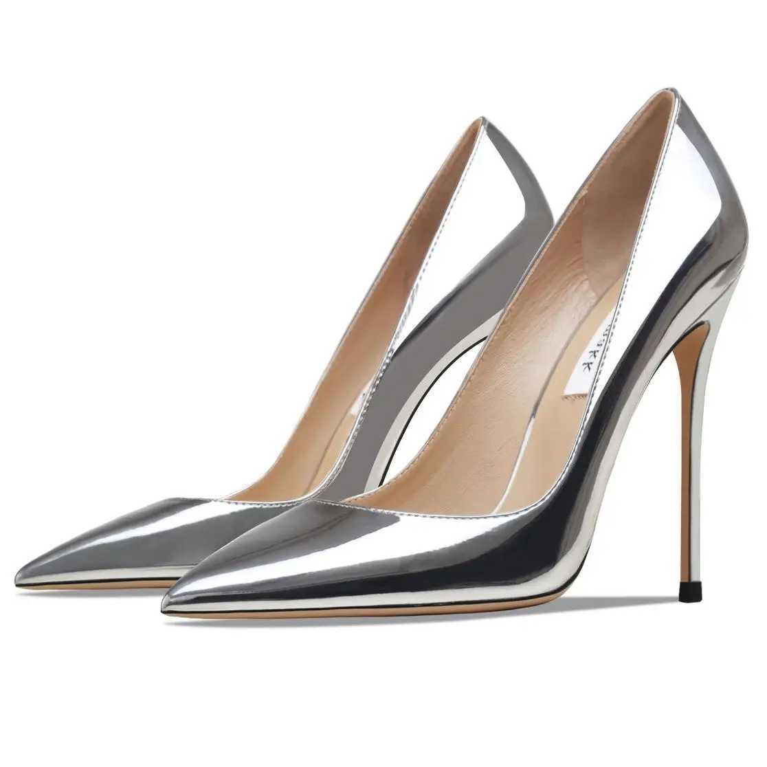 Autumn Real Leather ics Pumps 2022 For Womens High Heel Shoes Bottom Patent Leather 8cm 10cm Thin Heel Sexy Wedding ShoesC250319