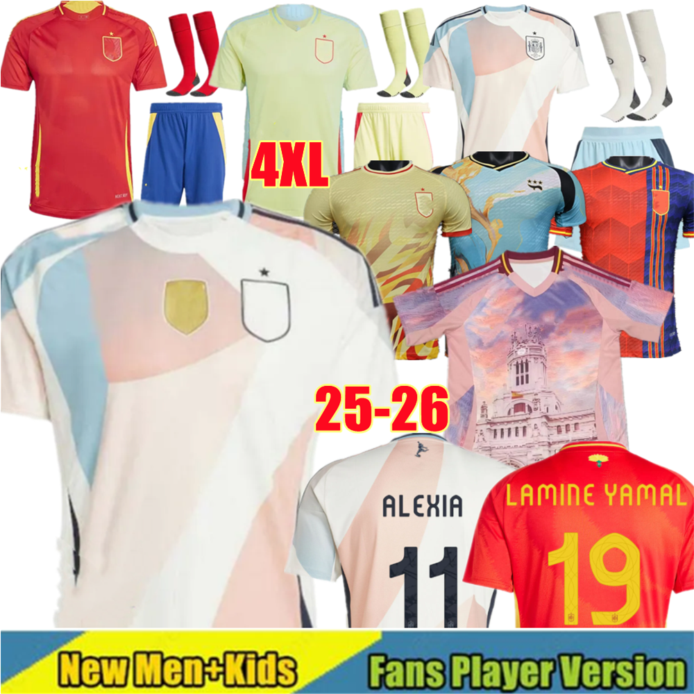 2025 PEDRI Soccer Jerseys LAMINE YAMAL 24 25 26 LAMINE YAMAL RODRIGO PINO MERINO SERGIO M.ASENSIO FERRAN Spanish Home away Men Kids kit Football Shirt Fan