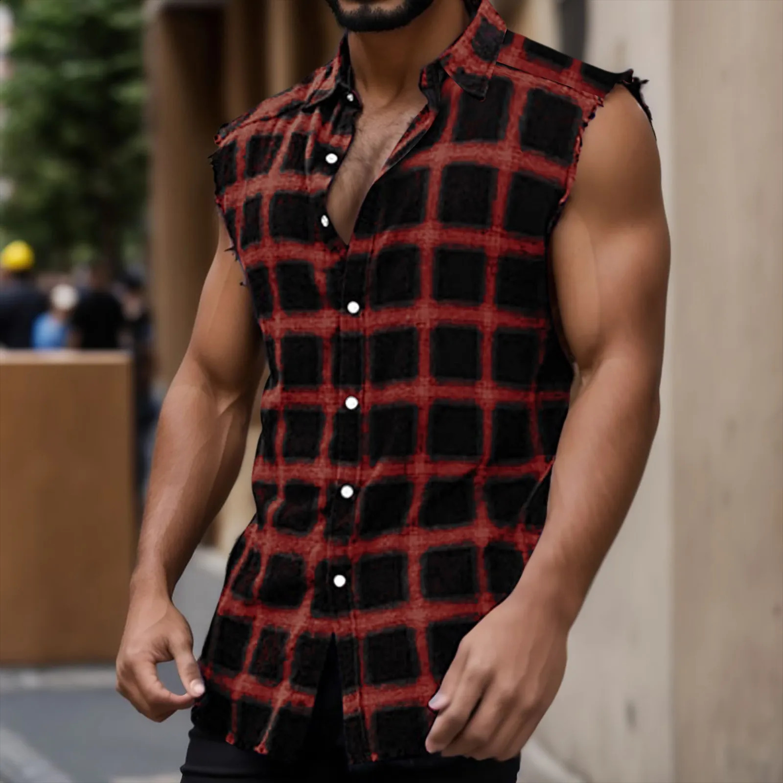 Mens flat bottomed tank top gym no sleep single shoulder sports clothing crop top Madi Glass y2k fitness thunder 250318