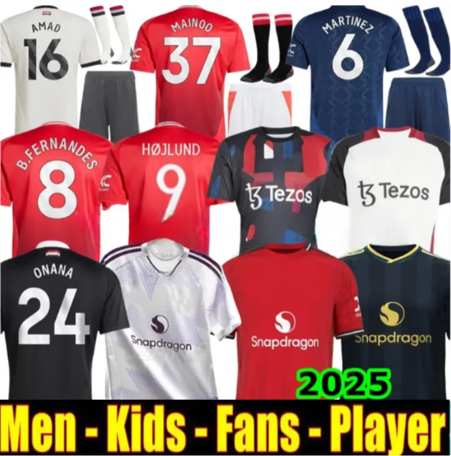 24 25 united manchestee soccer jerseys Fans Player ANTONY ERIKSEN B.FERNANDES RASHFORD football shirt 2025 2026 CASEMIRO Elanga GARNACHO MOUNT MARTINEZ HOJLUND
