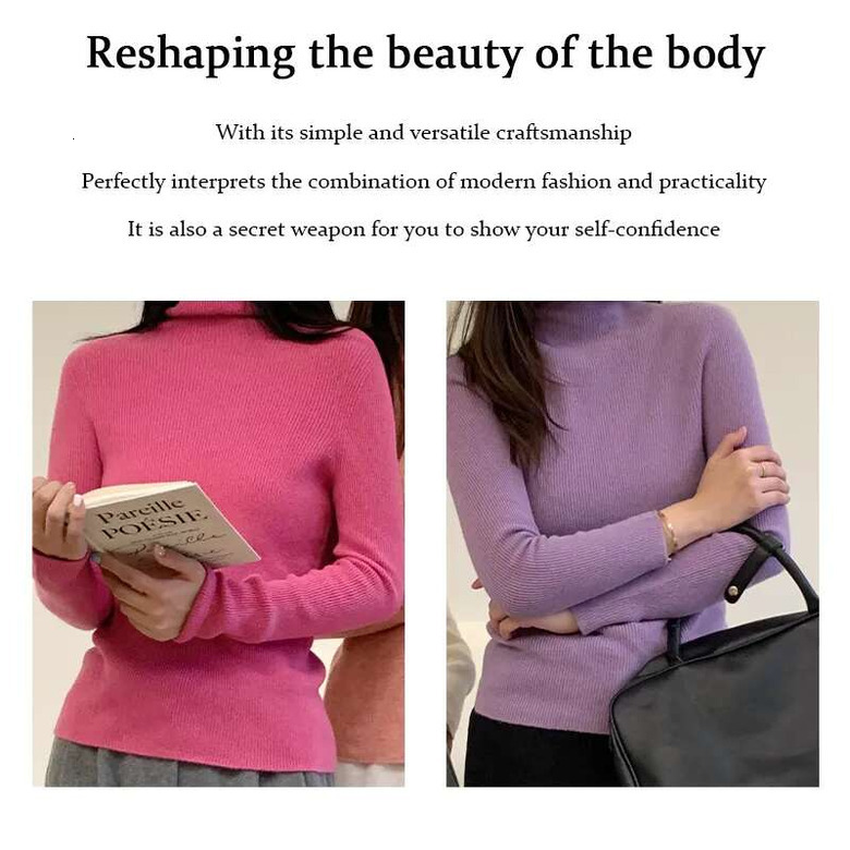 Wool Turtleneck Sweater Women's Sweater Stripe Design Stylish Comfortable Wool Women Cozy and Fashionable Comfy and Trendy