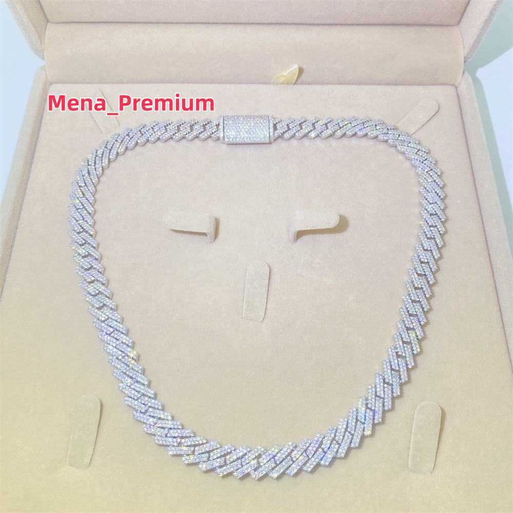 necklace moissanite chain Pendant Necklaces Iced Out Pass Diamond Tester Vvs Moissanite Jewelry Necklace Bracelet Women Men 14mm Cuban Link Chain