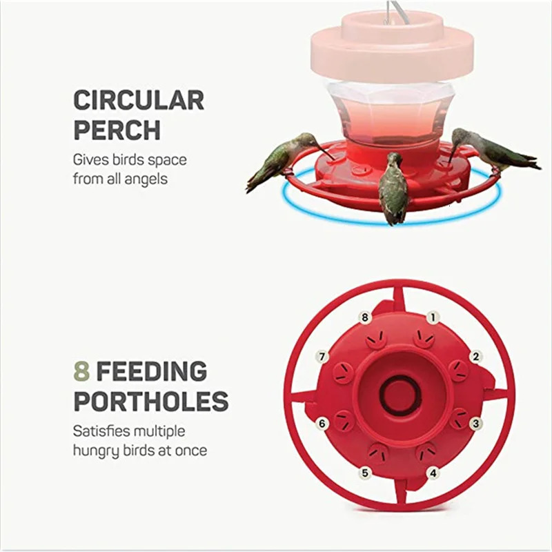Hummingbird feeder with 8 feeders suspended bird ant and bee anti flower shape outdoor hummingbird in the garden 250320