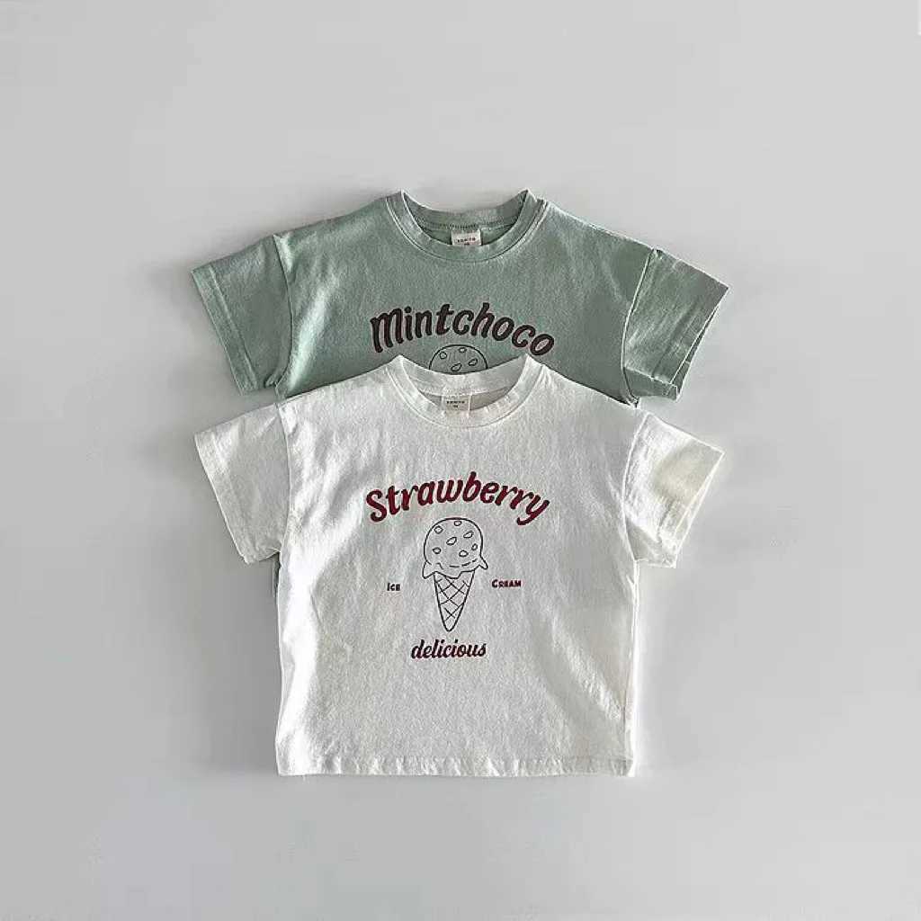 Summer New Baby Short Sleeve T Shirts Cute Cartoon Print Infant Boy Girl Breathable Casual Tees Cotton Toddler Versatile TopsT250320