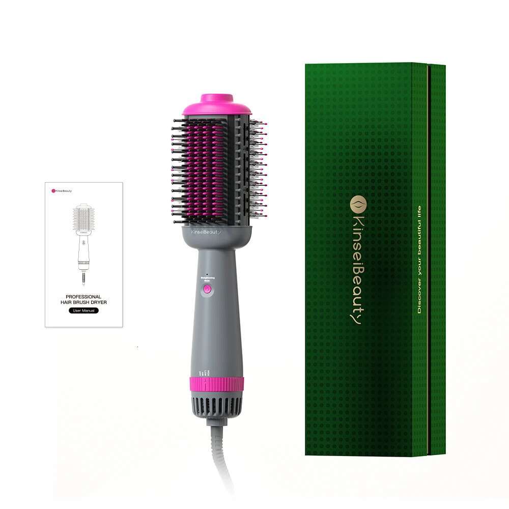 Kinseibeauty Dryer And Straightening 2In1 Ion Straightener Hair Electric Hot Air Brush Anti-Ig Blower