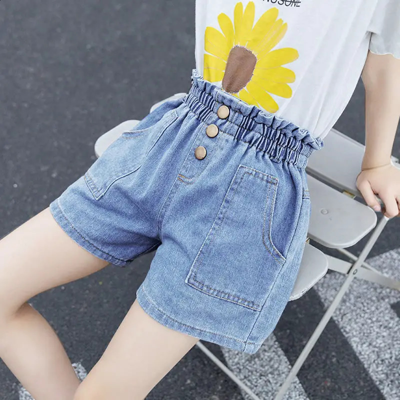 Summer High Waist Toddler Teen Girls Denim Shorts Classic n Childrens Soft Jeans 250312