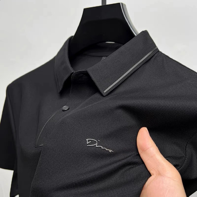 High end short sleeve POLO shirt men cool breathable summer T-shirt fashionable embroidery casual mens clothing 250319