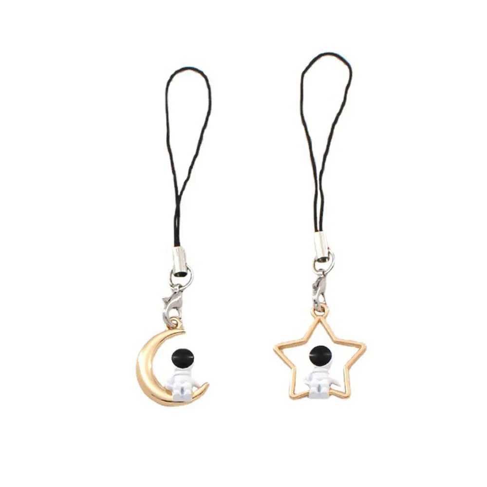 New Design 1 Piece Fashion Stars Moon Astronaut Mobile Phone Charms Cute Keychain Lanyard for Keys Smartphone StrapXJ250319