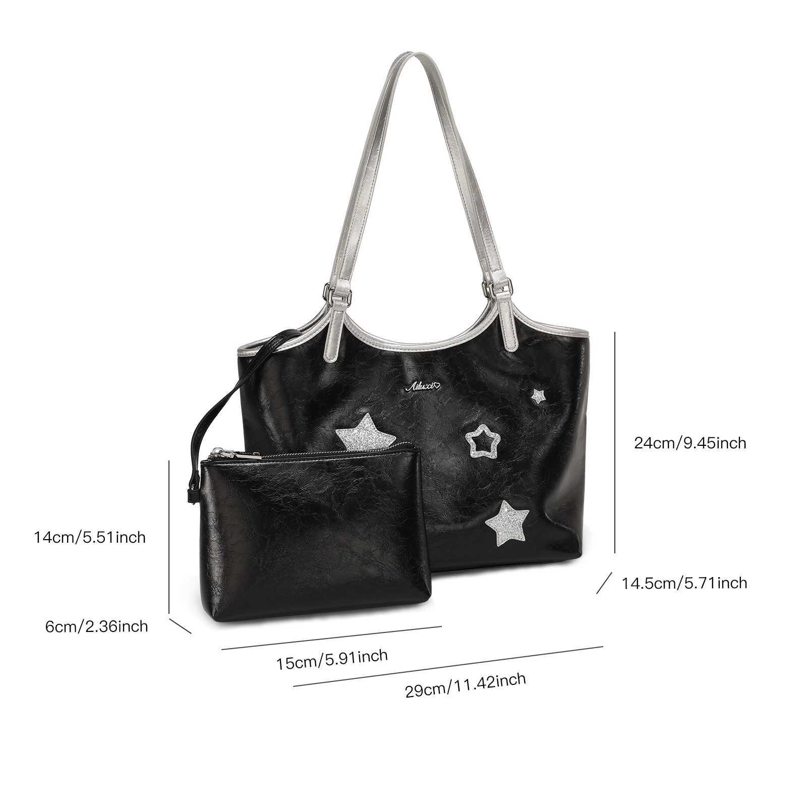 AILUXIs new large capacity underarm shoulder bag with cute star shaped printing for daily commuting Y250319