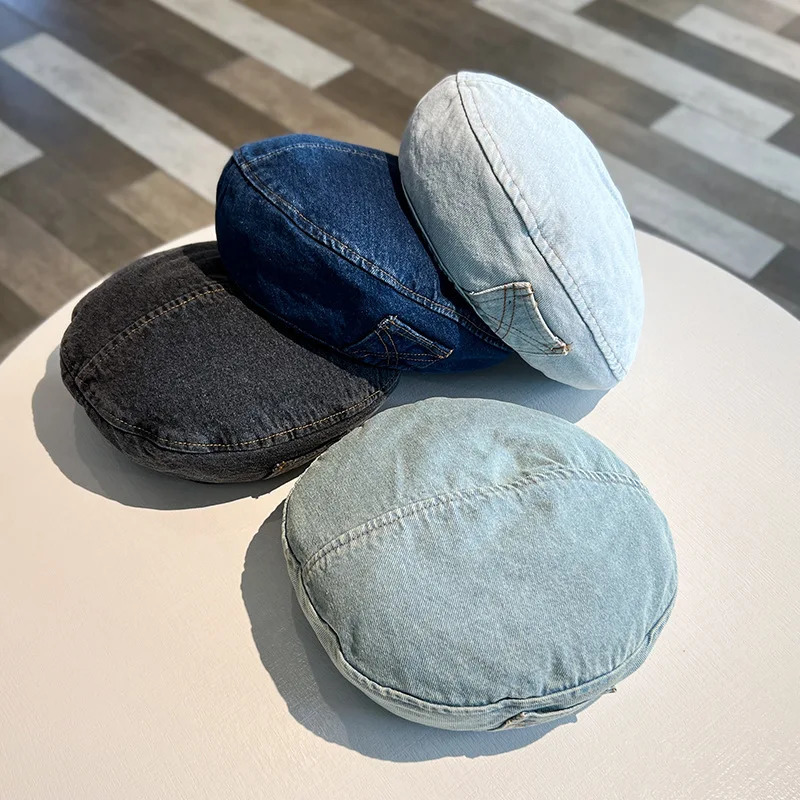 Retro Denim Beret Cap for Women Spring Summer Autumn Hats Women Gorra Inglesa Hombre Sombreros De Mujer 250320