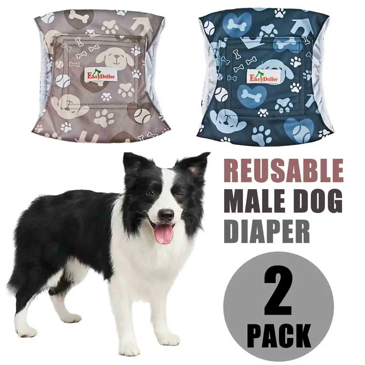 2 packs of pet mens dog diapers washable nap belly belt packaging reusable pet sanitary pants suitable for small dogs with leaking diapers Y250320