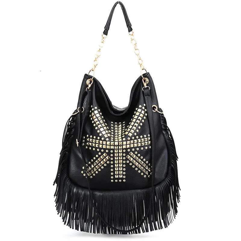 Fashion Rivet Crossbody Shoulder For Women Brand Designer Large Capacity Ladies Handbags Long Tassel Female Messenger Bags