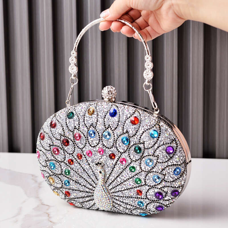 New Pea Studded Dia Dinner European And American Retro Style Party Bag, Black High-End Dress Bags