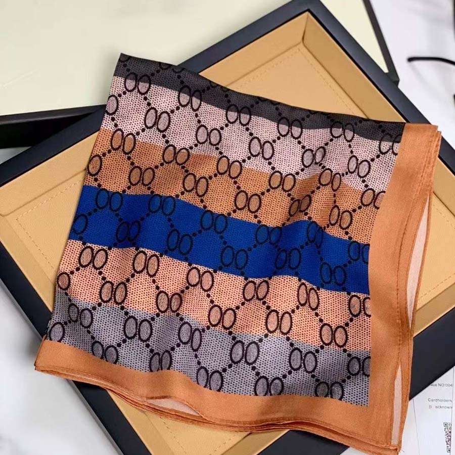 Designer Scarf Silks In the Spring Summer collection vibrant silk accessories Headband Multicolor print silk Shawl Wrap size 90*90cm