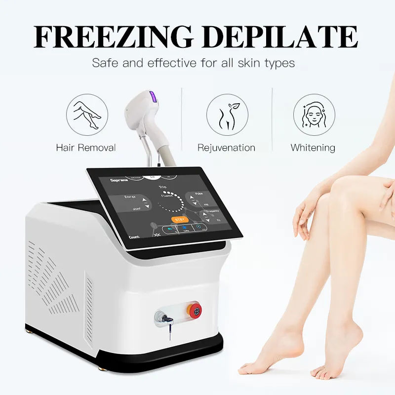2025 New Model 808nm Diode Laser Hair Removal Ice Platinum Cooling System Painless Permanent Hair Removal Beauty Device Skin Rejuvenation Machine