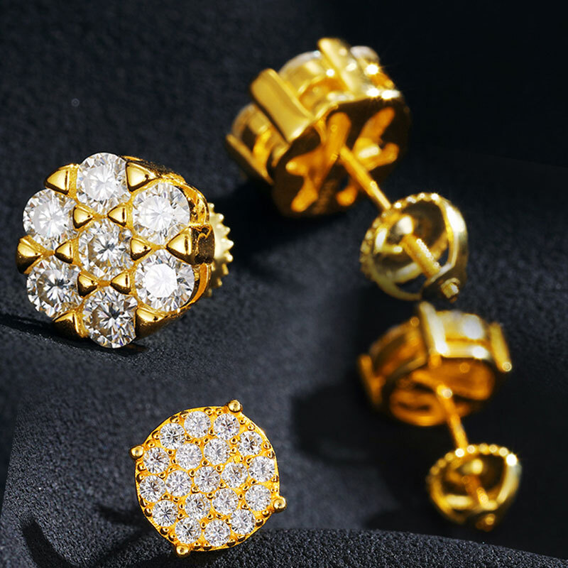 TUHE Unisex Fine Jewelry VVS1 Moissanite Women Earrings For Men Hip Hop Jewelry Gifts