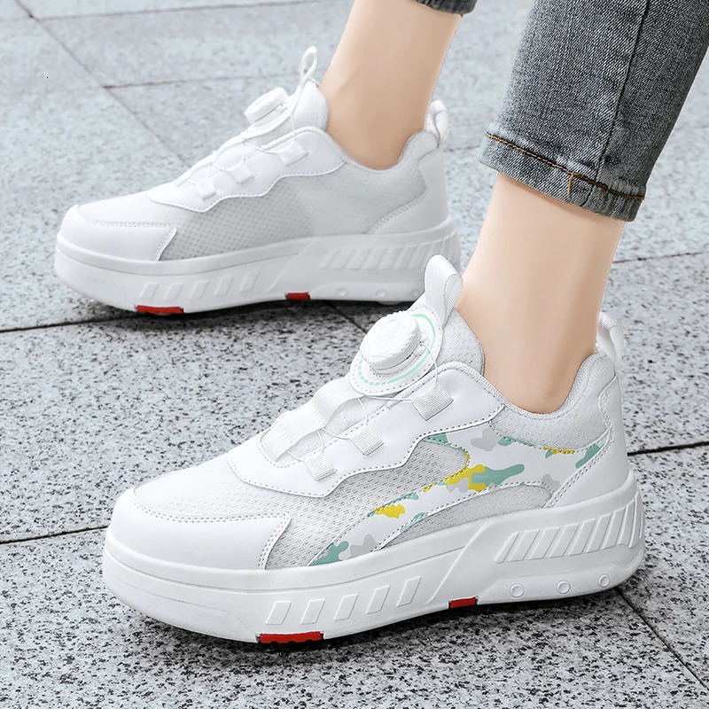 Mesh Roller Skates Boys Girls Casual Walking Shoes Outdoor Retractable Roller Shoes School Students Roller Skating Sports Shoes 250320