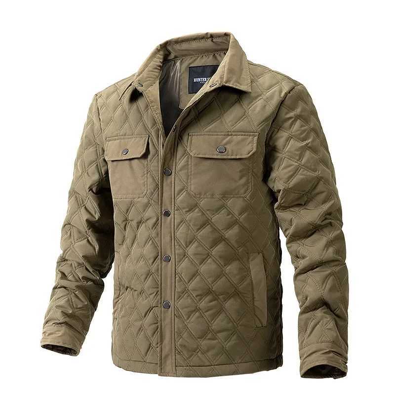 2023 Mens Jacket Coat Autumn Winter Diamond Quilted Lightweight Jackets Fashion Casual Button Windproof Outwear Jackets Men W250320