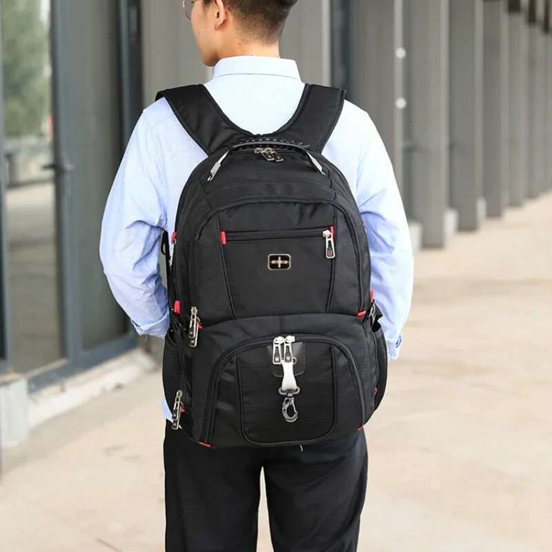 New multi-function simple shoulder men's business backpack large capacity travel bag 17inch students schoolbag