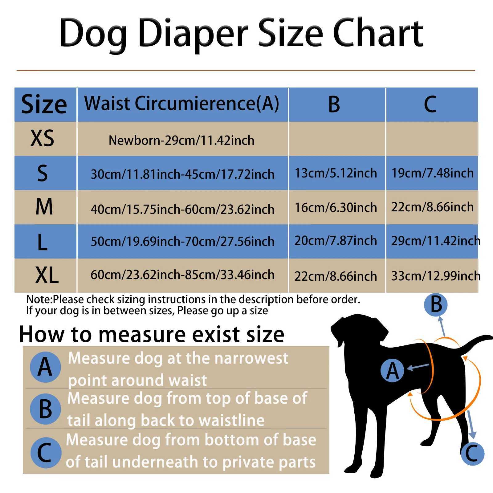 BIAI New1pc Reusable Womens Dog Diaper Washable Cloth Diaper with Hook and Loop Waterproof Soft Polyester Fabric Dog Pants Y250320