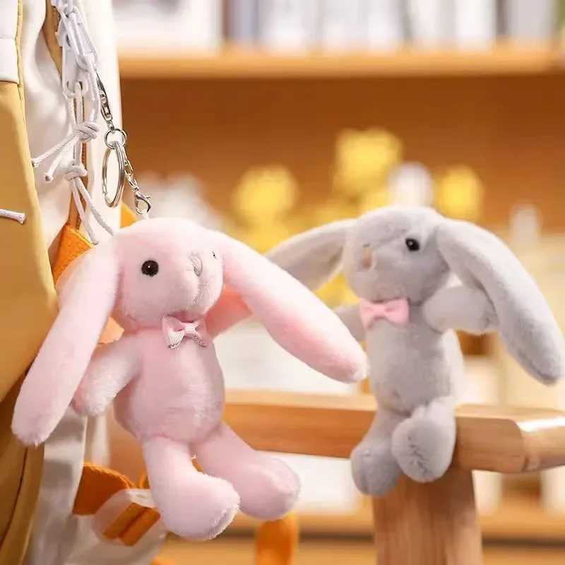 1 piece of fashionable rabbit plush keychain toy with long ears rabbit plush doll pendant Kawaii soft keychain bag doll pendant birthday giftXJ250319