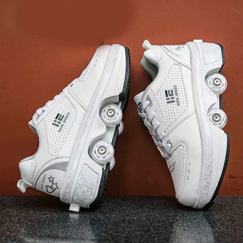 Slip Shoes Running Sneakers Womens Roller Skates Adults Children Unisex Roller Skates Transformer Parkour Shoes Four WheelsW250320
