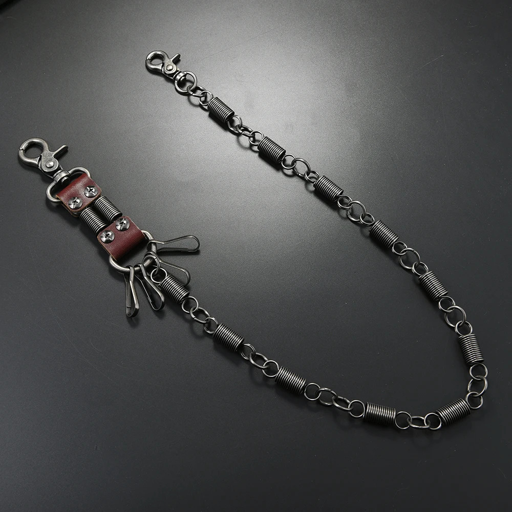 Metal spring pants chain Hip hop trend high quality waist chain personality chain for men and women 250320
