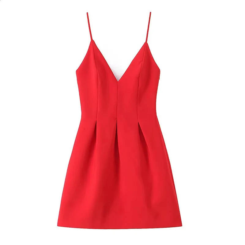 TFMLN summer sexy womens suspender dress tight corset style Vneck Aline hem mini fashionable red and white short skirt 250319
