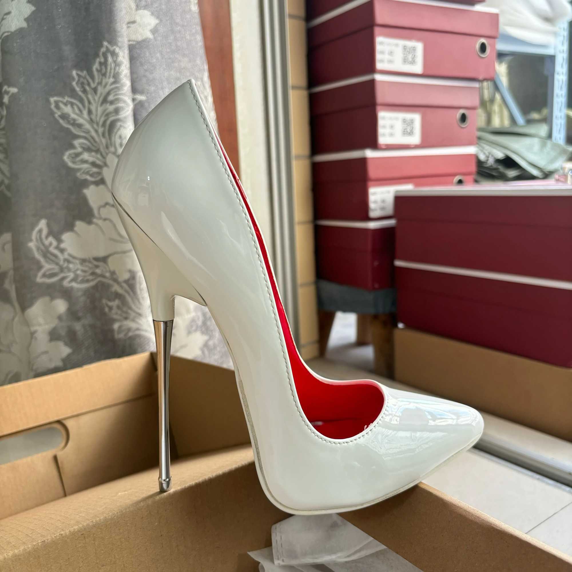 New Arrival High H Sexy 16cm White Red inside Wan Pumps Runway Cross Dresser Club Unisex Shoes Big Szie 44 45 46 Y250319