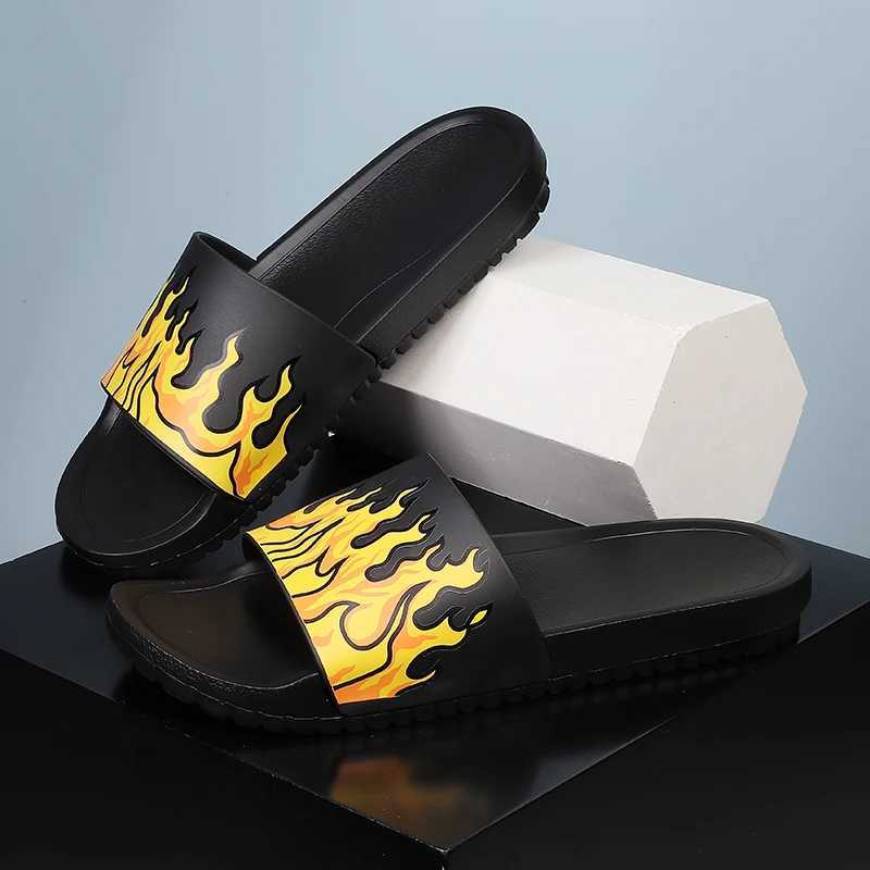 Mens slippers indoor and outdoor street beach style text couple style Plus size 46 47 48 49 N-Slip soft light summer Fi Y250320